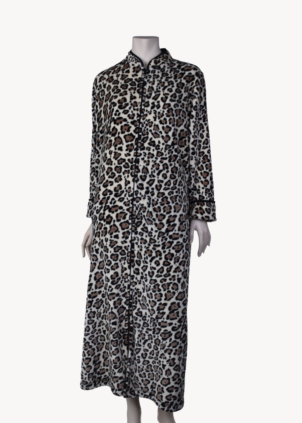 Leopard Print Zip Robe - Temptations Lingerie & Swimwear