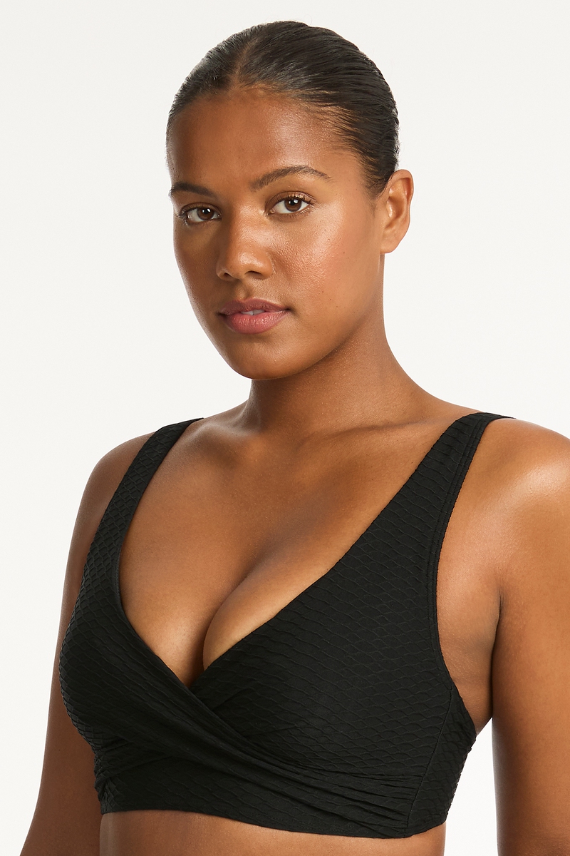 Sea Level Honeycomb Cross Front Multifit Top Black - Available