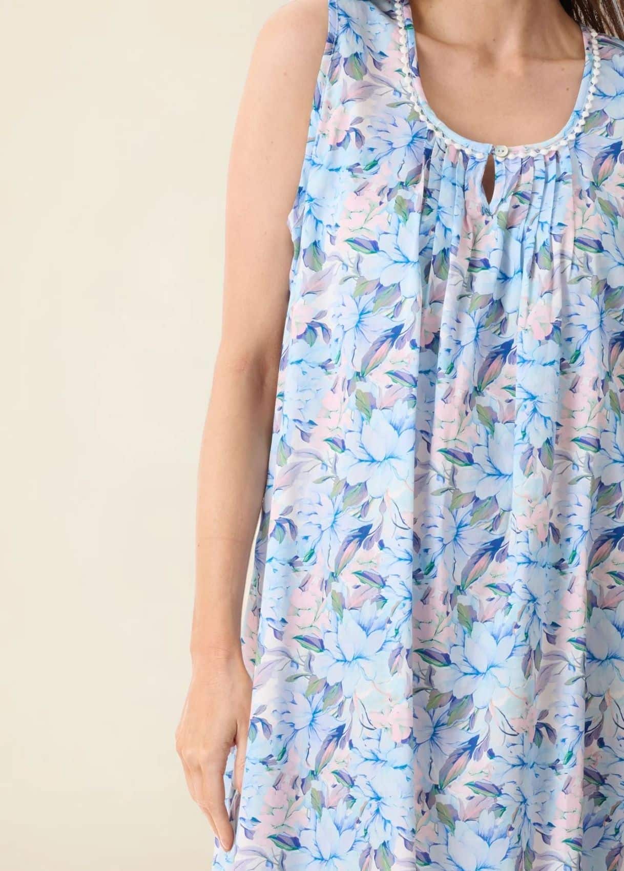 Bari Sleeveless Mid Length Nightie - Image 2