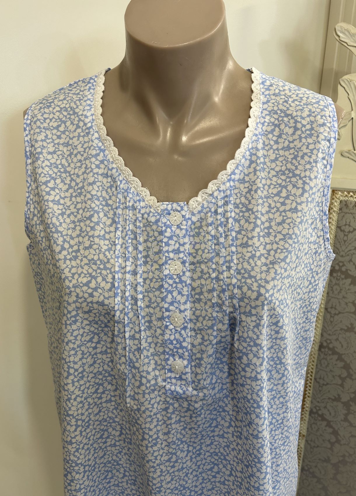Halle Sleeveless Cotton Nightie - Image 2