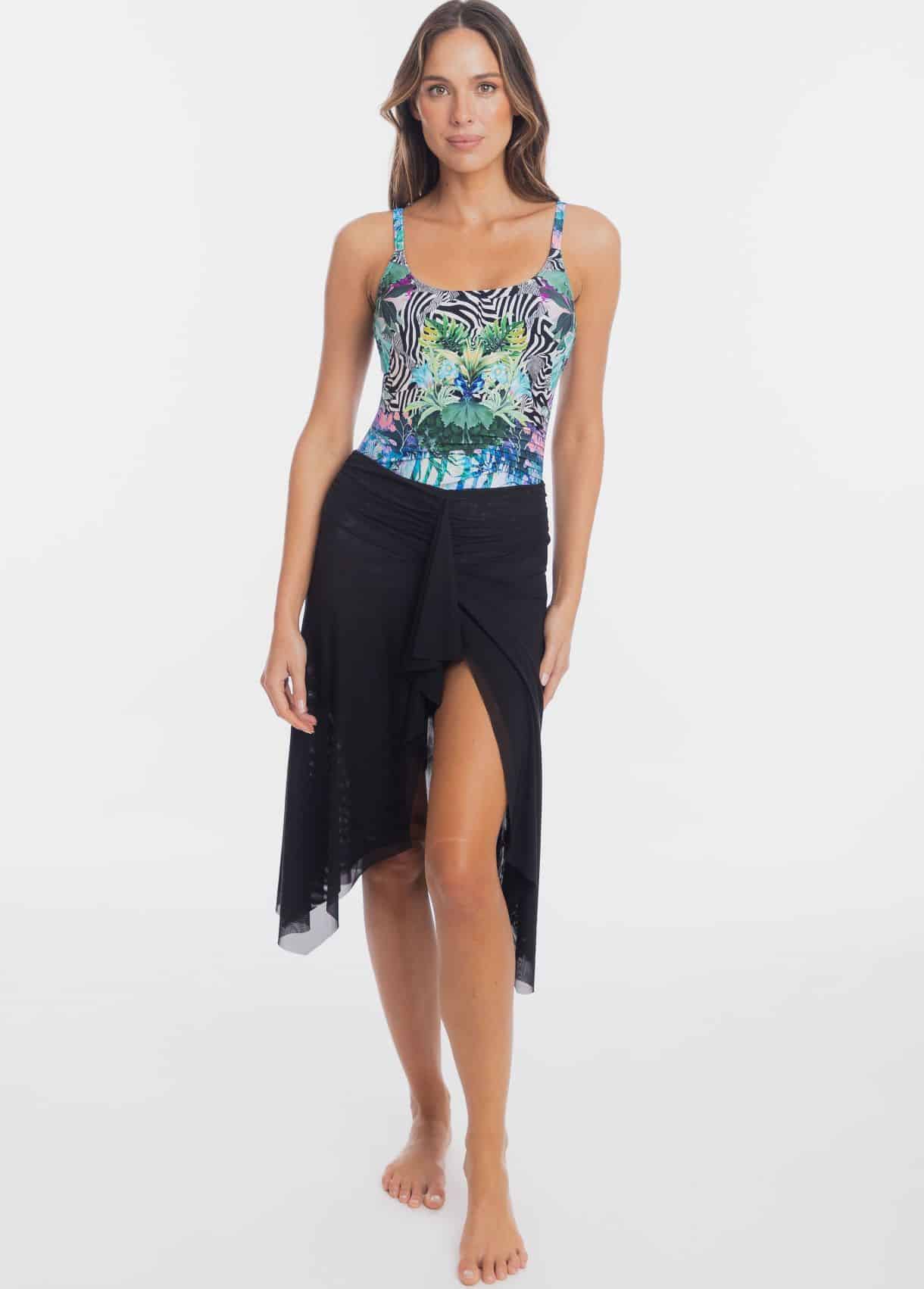 Black Mesh Frill Skirt